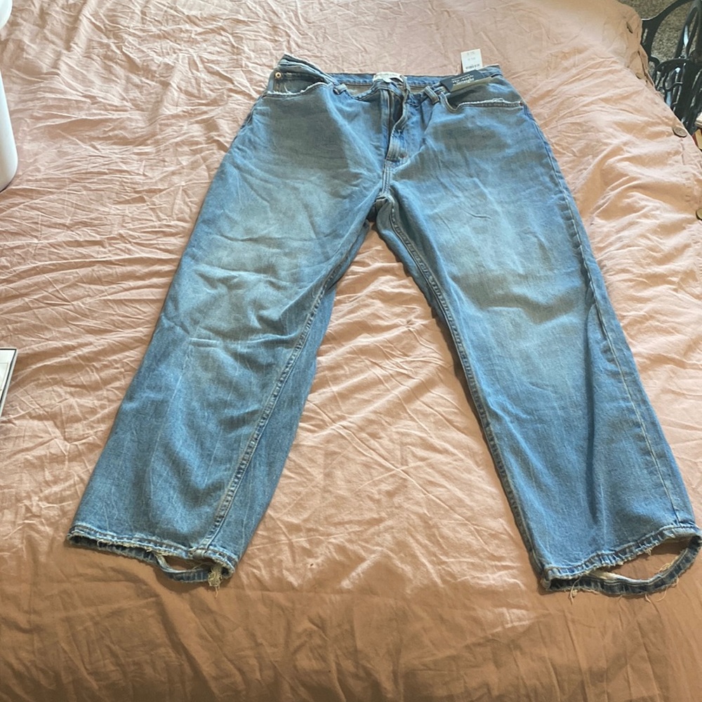 abercrombie ankle straight ultra high rise curve love jeans size 14